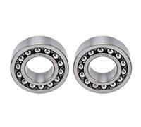 Rodamiento de bolas de doble hilera Alta precisión Durable Alta velocidad Operación suave Efecto de silencio para cajas de cambios Motores Maquinaria industrial 2 piezas Acero al (2207)