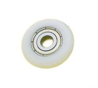 Rodamiento de bolas de nailon de 5 x 23 x 7 mm, rueda de rodillo de puerta corredera con núcleo de acero, guía de riel de nailon resistente para movimiento lineal industrial (blanco)