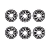 Rodamiento de bolas radiales Autor alineantes Rodamientos de bolas de doble Alta precisión Bajo ruido para los motores de instrumentación Cajas de cambios Electrodomésticos 6 PCS (1301)
