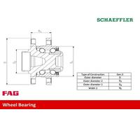 FAG Cojinete de rueda para OPEL: Astra & VAUXHALL: Astra (Ref: 713 6443 10)