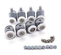 Rodamiento de Rodillo, Lance Home 8pcs x 19mm Ruedas Mampara Ducha Rodillo Rodamiento Reemplazo Recambio Repuesto para Puerta Corredera de Ducha Baño + Cojinete de Bolas