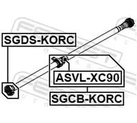 FEBEST Cojinete, soporte intermedio del Ã¡rbol de transmisiÃ³n para SSANGYONG: Korando (Ref: SGCB-KORC)
