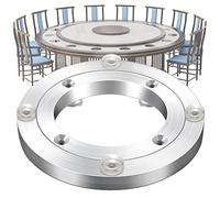 Rodamiento giratorio de aleación de aluminio, Base giratoria con cojinete de aleación aluminio plateado, varios tamaños, 12-100 cm, almohadilla goma(35 cm)