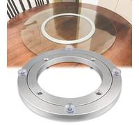 Rodamiento giratorio de aleación de aluminio, Plato giratorio Lazy Susan con base giratoria y rodamiento de bolas aleación aluminio plateado, varios tamaños(12Cm)