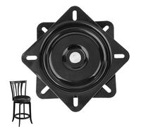 Rodamiento Placa Giratoria, 6 Inch Cuadrada Herrajes Giratorios para Cargas Pesadas, 156 x 156 x 23 mm Base Asiento Placa Giratoria, Capacidad 150 kg, para Taburetes, Escritorios, Negro