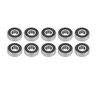 Akozon Rodamiento rígido de bolas 10 piezas Rodamientos bolas acero 6201-RS Rodamiento de bolas de ranura profunda de acero 12mm