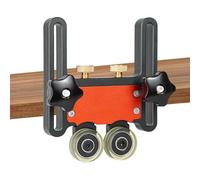 Rodamiento Stock Roller - Aluminio Alloy Double Wheel Guide, Precision Woodworking Featherboard Tool, Durable Auxiliary Roller | Table Saw Jig for Straight Cutting, Carpentry Workshop DIY Saw