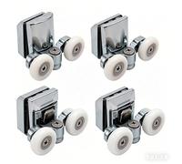 Rodamientos corredizos para mampara de ducha, de Kenley, de acero inoxidable, sistema doble (juego de 4, superior e inferior)