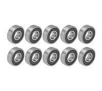 Rodamientos de bolas 10PCS miniatura 6001 sellados con caucho - alta precisión, giro suave, para cargas radiales y axiales, ideal para motores y maquinaria ligera (6003 sello de goma)
