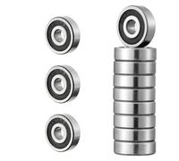 Rodamientos de bolas 623-2RS, 12 unidades 623 2RS 3 x 10 x 4 mm, doble protección para bricolaje, tornos, motores, fresadoras
