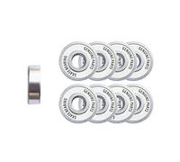 Rodamientos de bolas de cerámica inoxidable for tablas de surf Longboard Skateboard Bearings Rodamiento integral Piezas de patines(Regular bearing thickened 8pcs)