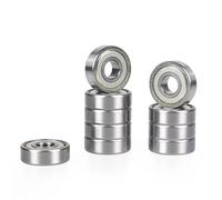 Rodamientos de bolas de ranura profunda con sello metálico 608 6204 6207 6208ZZ 2RS 8x22x7 mm (10 unidades)(Silver,608 8X22X7MM_ABEC 5)