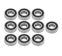 Rodamientos de bolas Paquete de 10 Rodamientos rígidos de bolas 6203-2RS 17x40mm Acero ranura profunda sellados doble cara rodamiento baja velocidad sin ruido rendimiento estable