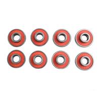 Rodamientos de monopatín de alta velocidad de acero 608-2RS ABEC-11 Silencioso Longboard Ruedas Piezas Rodillos de Patín en línea Lisos Bujes de rueda Scooter Rápido (Rojo 8pcs)