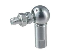 Rodamientos de rótula en forma de L Cojinete de bolas de extremo de varilla CS8 con rosca hembra derecha de 1/4" autolubricante, M5x0.8, junta de cabeza esférica, acero al carbono(1PCS)