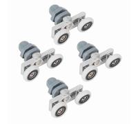 Rodamientos mampara ducha, 4 ruedas para puerta de ducha, duraderas, doble deslizante, para puerta de baño, rueda de cristal (25 mm)