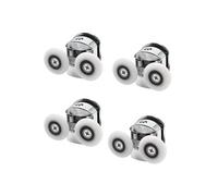 Rodamientos Mampara Ducha,Ruedas Mamparas 25 mm / 27 mm de diámetro Double Pop Up Ducha Rodillos de la puerta de la ducha Cabina de ducha Gabinete Gabinete Ruedas cromadas 4-6 vidrio(DW-121-4PCS-UP,25