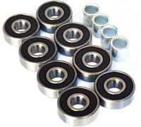 Rodamientos para tablas de interruptores ABEC 9 8 piezas + espaciadores de rodamientos 4 piezas monopatín longboard patines en línea