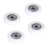 Rodamientos Sellados, Rodillo, rodillo plano, polea, rueda plana, rollo de nailon, 4 piezas 6 x 33 7 mm, tensor, transportador deslizante, for muebles, accesorios hardware, puerta móvil (blanco)