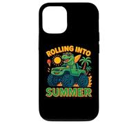 Rodando en verano dinosaurio Monster Truck Beach Kids 2025 Carcasa para iPhone 12/12 Pro