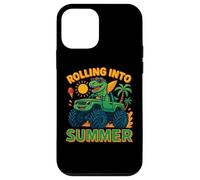 Rodando en verano dinosaurio Monster Truck Beach Kids 2025 Carcasa para iPhone 12 mini