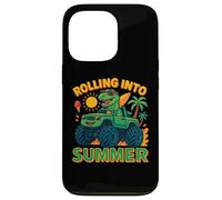 Rodando en verano dinosaurio Monster Truck Beach Kids 2025 Carcasa para iPhone 13 Pro