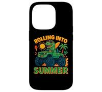 Rodando en verano dinosaurio Monster Truck Beach Kids 2025 Carcasa para iPhone 14 Pro