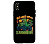 Rodando en verano dinosaurio Monster Truck Beach Kids 2025 Carcasa para iPhone X/XS
