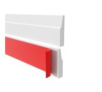 Rodapié Adhesivo, Moldura de acabado de pared de PVC PREMIUM - rollo de 5 m, altura 32 mm, grosor 6,5 mm - diseño retro - resistente a los rayos UV, flexible y con acabado fresado - Blanco