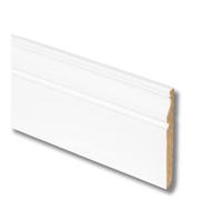 Rodapié colonial de bloque madera, lacado blanco mm 140 x 14