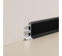 Rodapié de aluminio negro de 80 mm, 15 PSC, rodapié de aluminio, para sala de estar, dormitorio, cocina, cine en casa