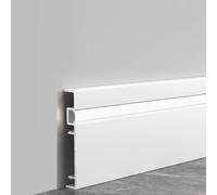 Rodapié de aluminio para zócalo, cubiertas de aluminio de aviación, huecos de suelo, montaje en pared, zócalo de canal de marco abierto, fácil instalación, moldura de iluminación LED