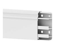 Rodapié Habengut 3 m Perfil Berlín de PVC, con Canal para Cables Integrado, Color: Blanco, Altura 80 mm (2 Piezas de 1,5 Metros Cada una)