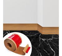 Rodapies Autoadhesivo, Rodapie PVC, Rodapies Autoadhesivo 10 cm * 10 metros, Tira de Transición Decorativa, Rodapie Adhesivo para Cocina, Baño, Dormitorio, Paredes de Salón, Roble Amarillo