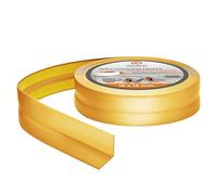 Rodapiés Flexible Autoadhesivo | 15 mm x 15 mm | 10 Metros | Rodapié Plegable para Cocina Baño Cinta de sellado Perfil PVC Estanco Decorativo Oro