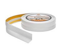 Rodapiés Flexible Autoadhesivo - 25 mm x 15 mm - Rodapié Plegable para Cocina, Baño - Cinta de sellado, Perfil PVC - Estanco, Decorativo (Gris claro, 15m)