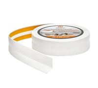 Rodapiés Flexible Autoadhesivo - 25 mm x 25 mm - Rodapié Plegable para Cocina, Baño - Cinta de sellado, Perfil PVC - Estanco, Decorativo (Blanco, 5m)