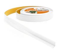 Rodapiés Flexible Autoadhesivo Perfil PVC | 10 mm x 10 mm | Rodapié Plegable para Cocina Baño Cinta de Sellado | 5 Metros | Estanco Decorativo (Blanco, 5 metros)