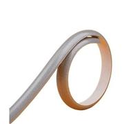 Rodapiés y molduras adhesivas 3D para paredes, Ajuste autoadhesivo del cuadrante de la cáscara y palillo for el 1CMx0.5CMx1M multicolor borde azulejo(Silver)