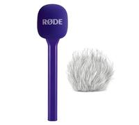 Rode Interview GO - Adaptador de mano para transmisores inalámbricos, color lila con protector de pelo Keepdrum