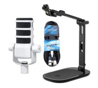 Rode - Micrófono Podmic blanco con trípode de mesa DS-3 y cable keepdrum