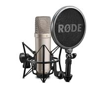 RØDE NT1-A Micrófono de condensador cardioide de gran diafragma RØDE NT1A con montura antivibración, filtro antipop y cable XLR para producción musical, grabación vocal, transmisión y podcasting