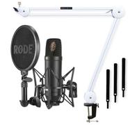 Rode NT1-Kit - Micrófono de estudio con trípode articulado Keepdrum, color blanco