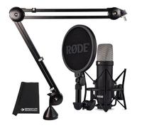 Rode NT1 Signature Black - Micrófono de estudio + trípode de brazo articulado PSA-1 + paño de microfibra keepdrum