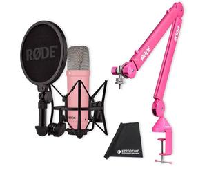 Rode NT1 Signature - Micrófono de estudio con PSA1+, color rosa y gamuza de microfibra