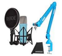 Rode NT1 Signature - Micrófono de estudio con PSA1+ trípode articulado azul y paño de microfibra keepdrum