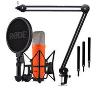 Rode NT1 Signature Micrófono de estudio Naranja con brazo articulado keepdrum Negro