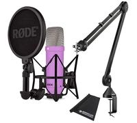 Rode NT1 Signature Purple - Micrófono de estudio (incluye trípode de brazo articulado PSA1, incluye gamuza de microfibra), color morado