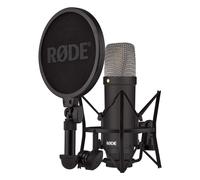 RØDE NT1 Signature Series micrófono de condensador de gran diafragma de la con soporte antivibraciones, filtro antipop y cable XLR para producción musical, grabación de voz y podcasting (Negro)