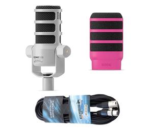 Rode Podmic USB XLR - Micrófono dinámico con altavoz WS14P, color blanco